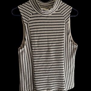 Maeve (Anthropologie) Sleeveless Knit Top | Size M | Cream & Black